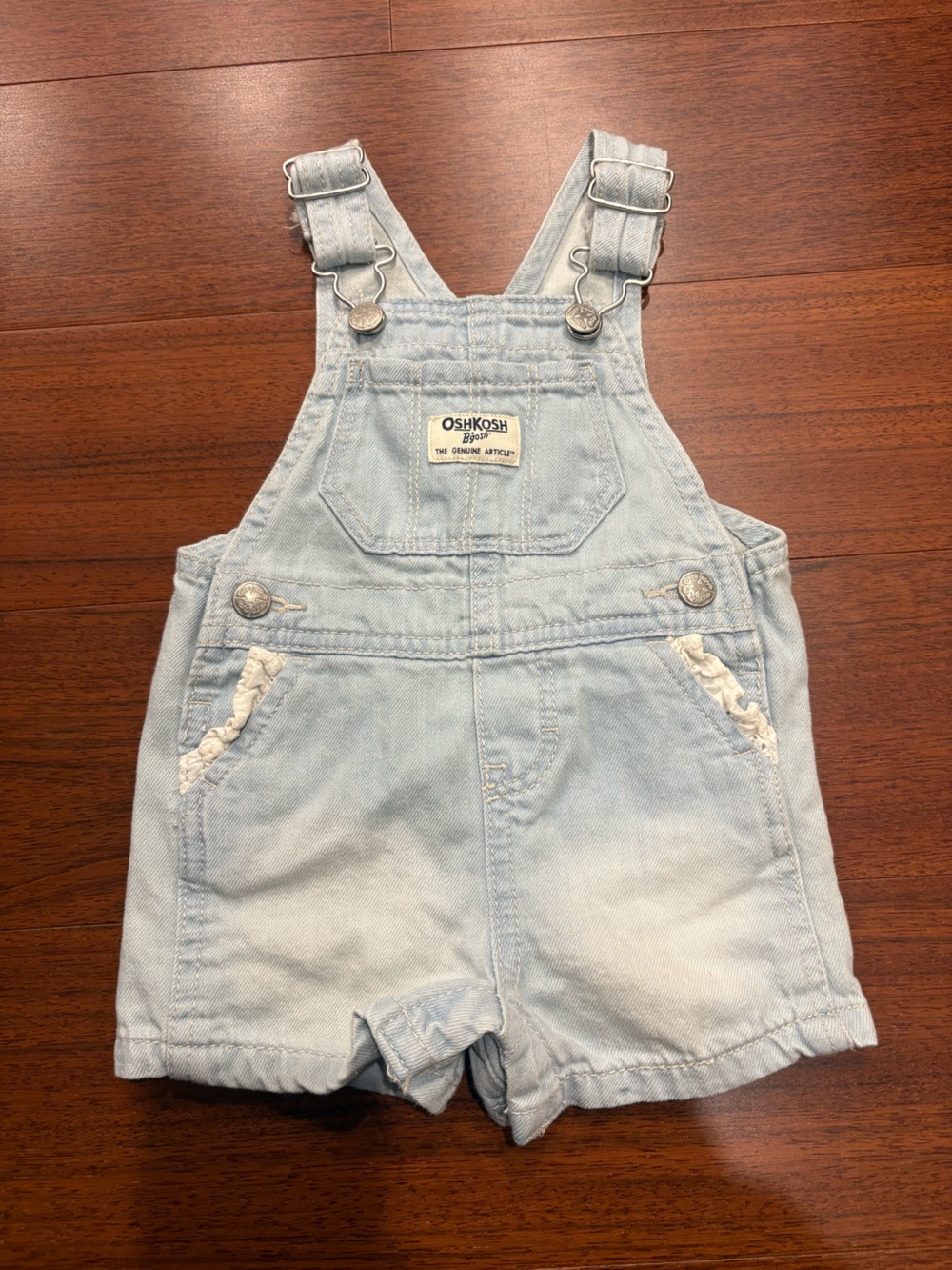OshKosh B'gosh Pale Blue Denim Short Overalls